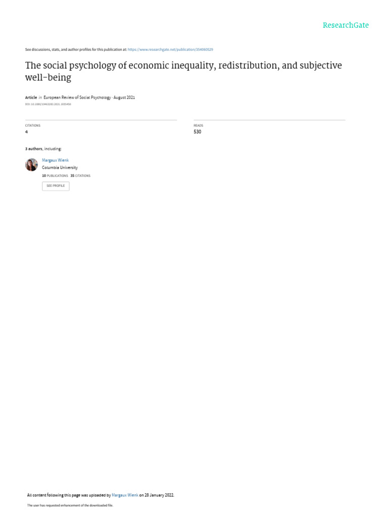 The Social Psychology of Economic Inequality | PDF | Progressive Tax ...