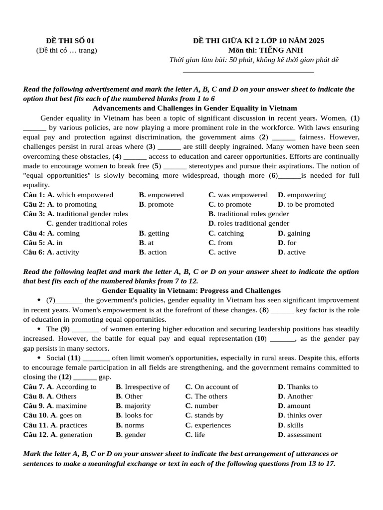 Gender Equality Progress in Vietnam 2025 | PDF | Gender Studies ...