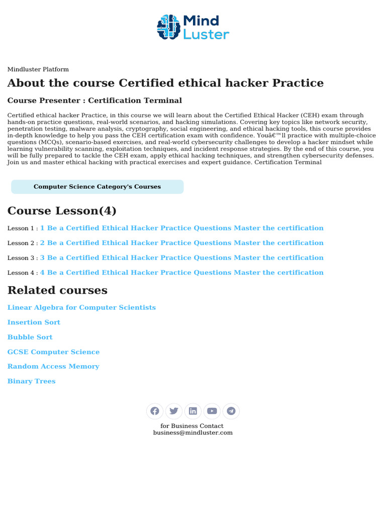 Certified Ethical Hacker Course Guide | PDF