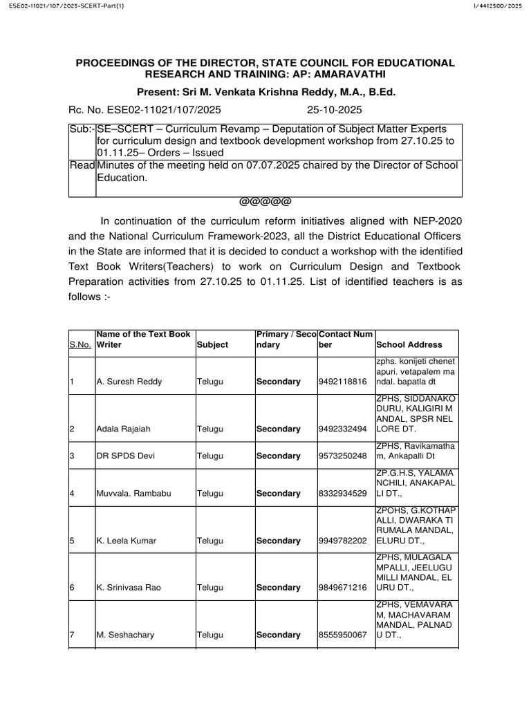 Curriculum Workshop for Textbook Development | PDF