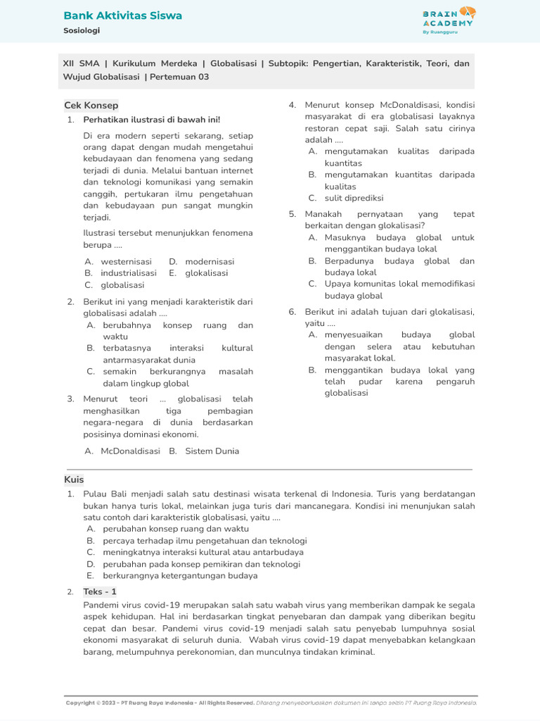 12KMERSOS3101BS_V1 - Pertemuan 03 - Globalisasi (LMS) | PDF