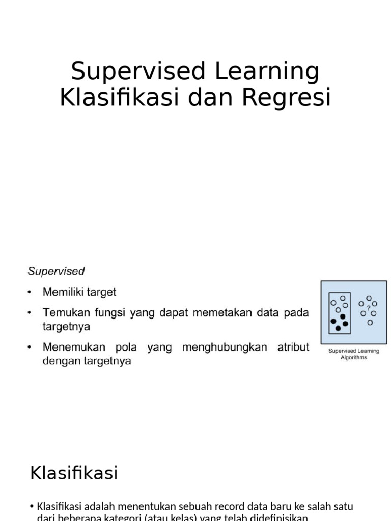Pertemuan 7 Supervised Learning | PDF