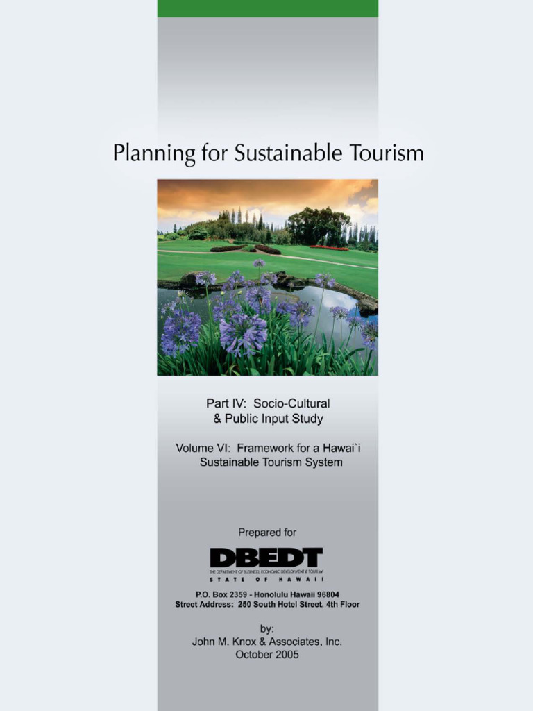 Hawai`i Sustainable Tourism Framework | PDF | Sustainability | Tourism