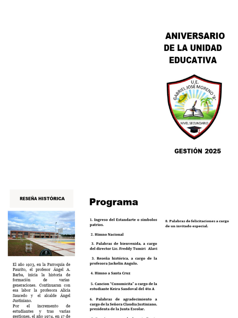 Programa Del Aniversario 2025 | PDF
