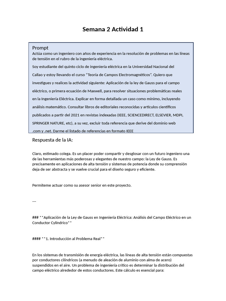 Semana 2 Actividad 1 | PDF | Flujo | Campo eléctrico