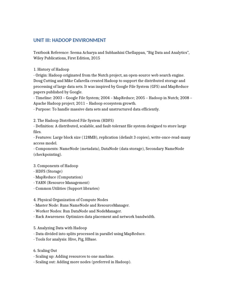 Overview of Hadoop Environment and Components | PDF | Apache Hadoop ...