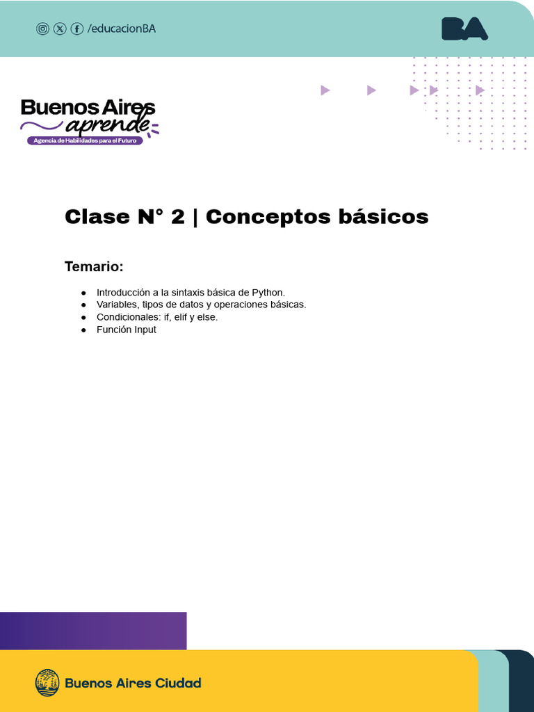 Ia - Clase #2 | PDF | Python (lenguaje de programación) | Tipo de datos