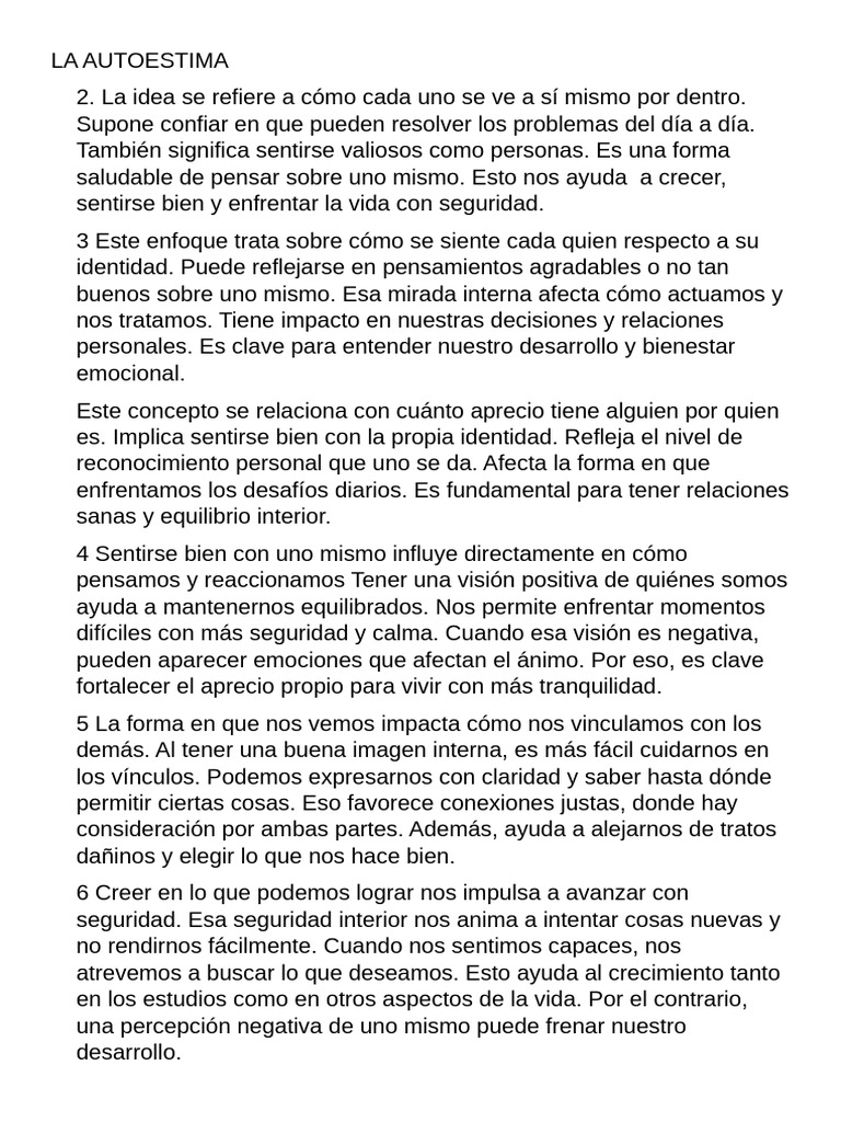 Claves para Fortalecer la Autoestima | PDF | Autoestima | Las emociones