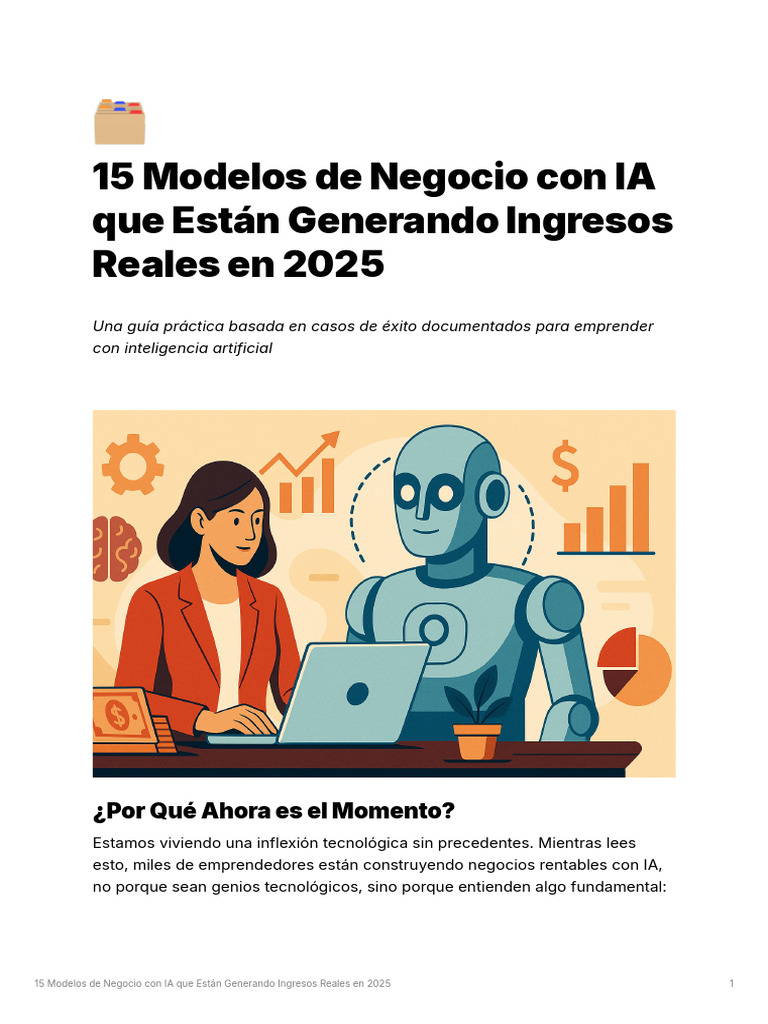 15 Modelos de Negocio con IA Rentables 2025 | PDF | Inteligencia ...