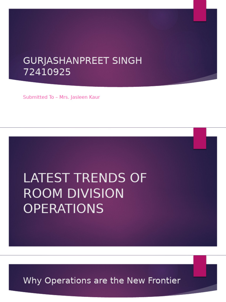 Latest Trends in Room Division Operations | PDF | Building Information ...
