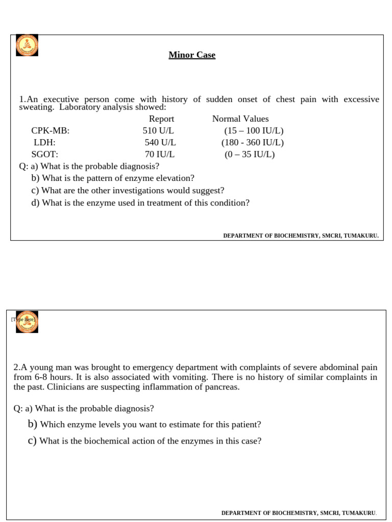 Minor Case - Final | PDF | Cholesterol | Medical Specialties