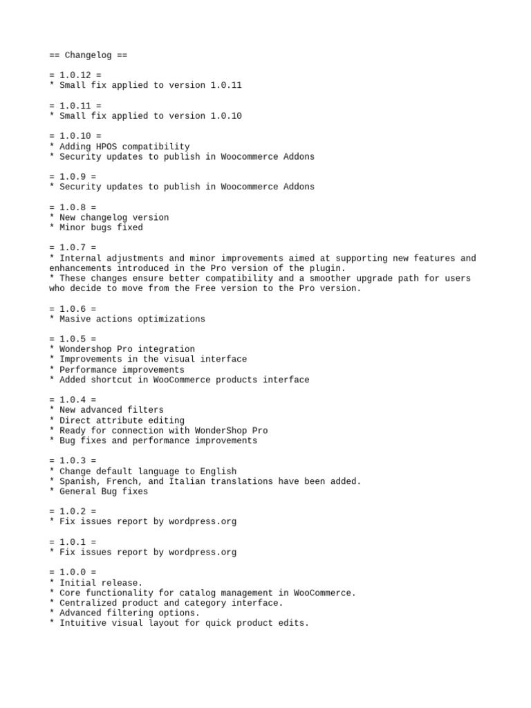Change Log | PDF