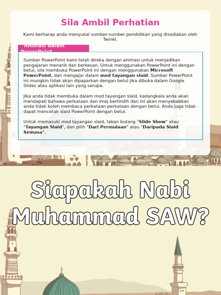 My Pi 1723185090 Siapakah Nabi Muhammad Saw Powerpoint Ver 2 | PDF