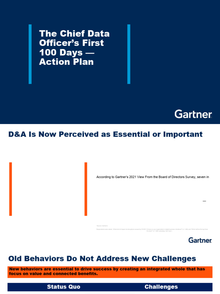 CDO's First 100 Days Action Plan | PDF | Analytics | Governance