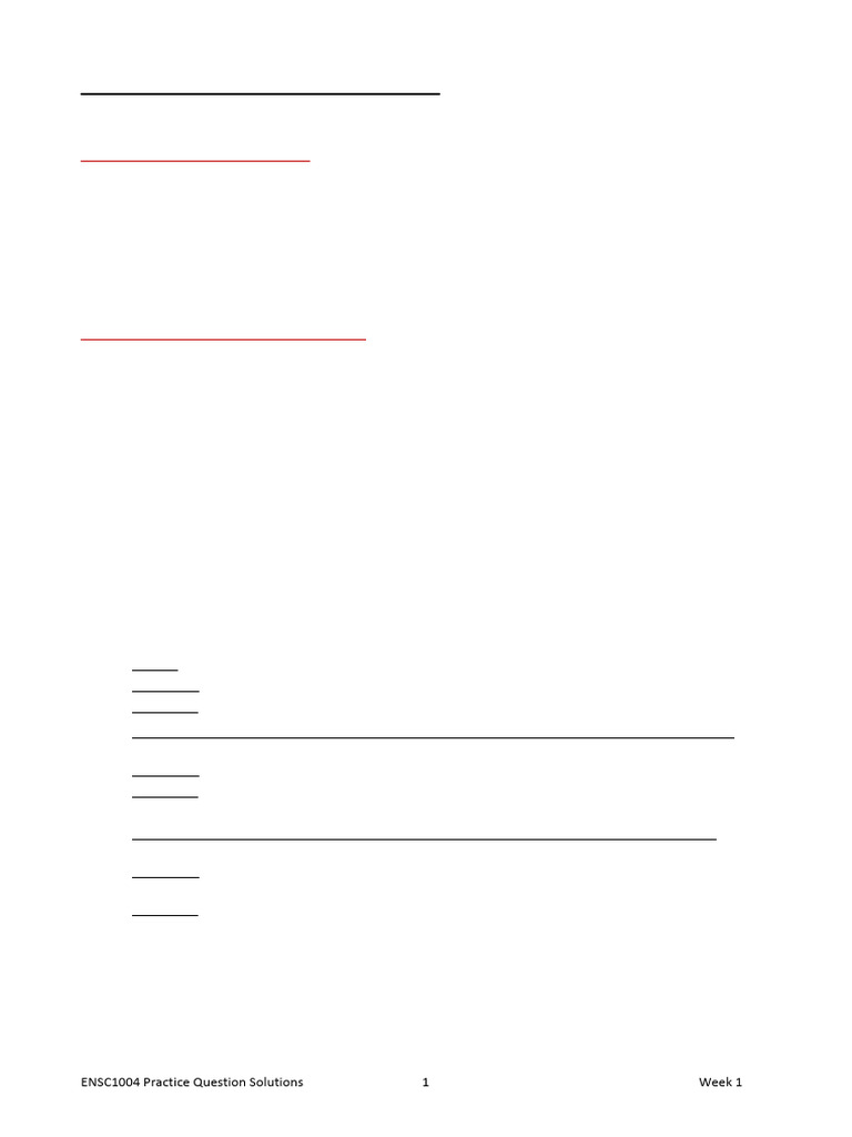 Week 1 Practice Question Solutions | PDF | Deformation (Engineering ...