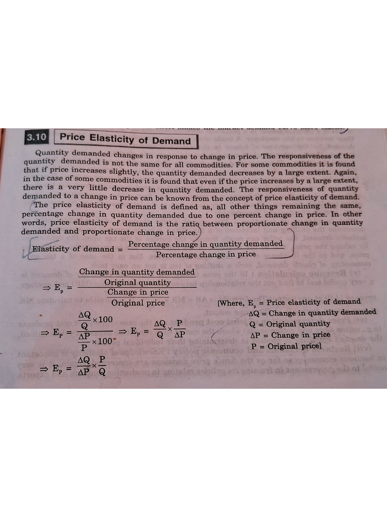 Unit 1, (EEPM) Notes On Elasticity of Demand and Supply | PDF