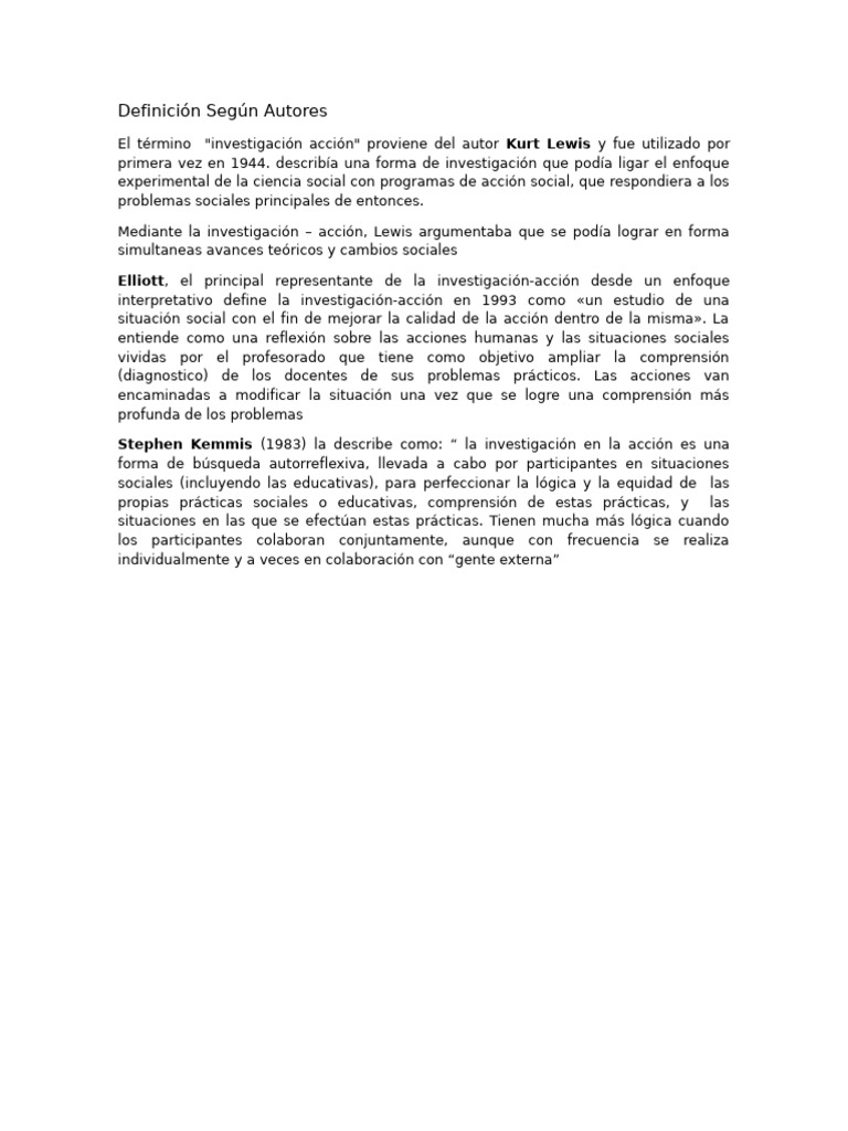 Definición de Investigación-Acción | PDF