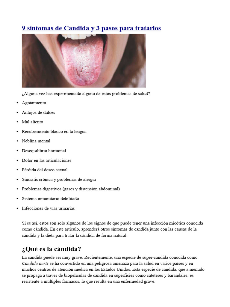 Síntomas de Cándida y Tratamientos Efectivos | PDF | Candidiasis ...