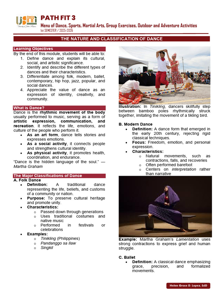 Dance Classifications and Fundamentals | PDF | Dances | Physical Fitness
