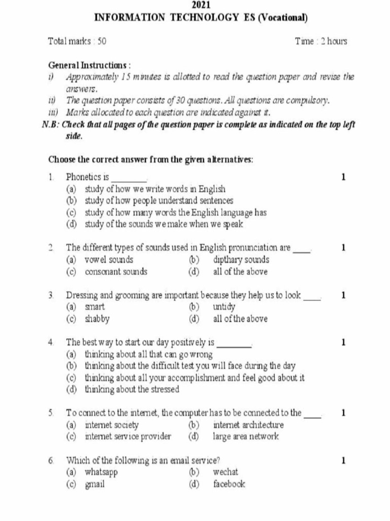 2021 Information Technology Exam Guide | PDF | English Language ...