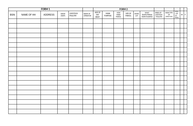 Ulafo Household Agricultural Form | PDF
