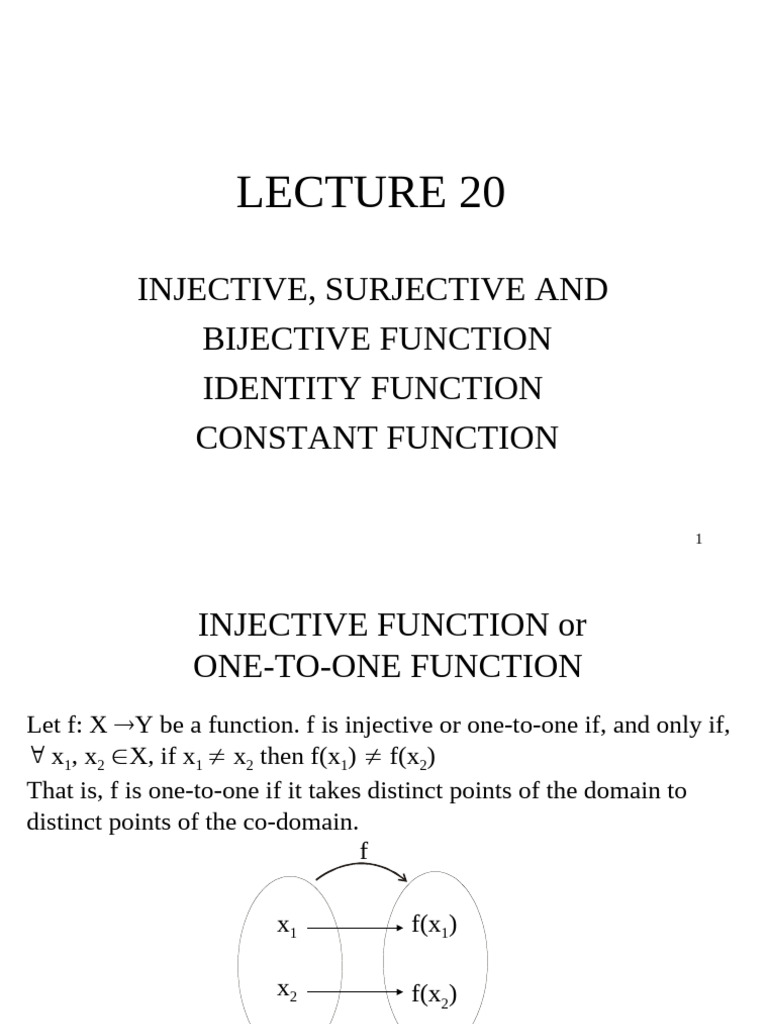 One To On and Onto Function | PDF | Function (Mathematics ...