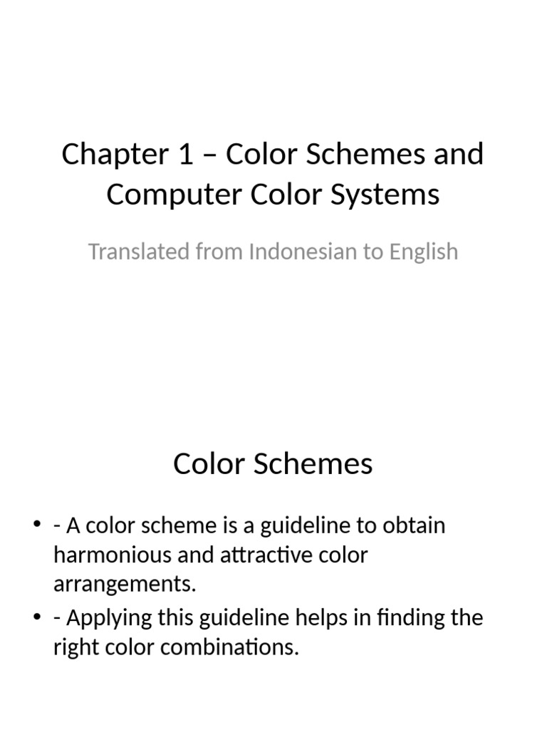 Chapter1 Color Schemes and Computer Color Systems | PDF