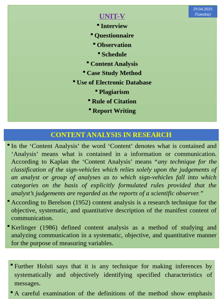 Unit-5 (5) Content Analysis | PDF | Analysis | Research Methods