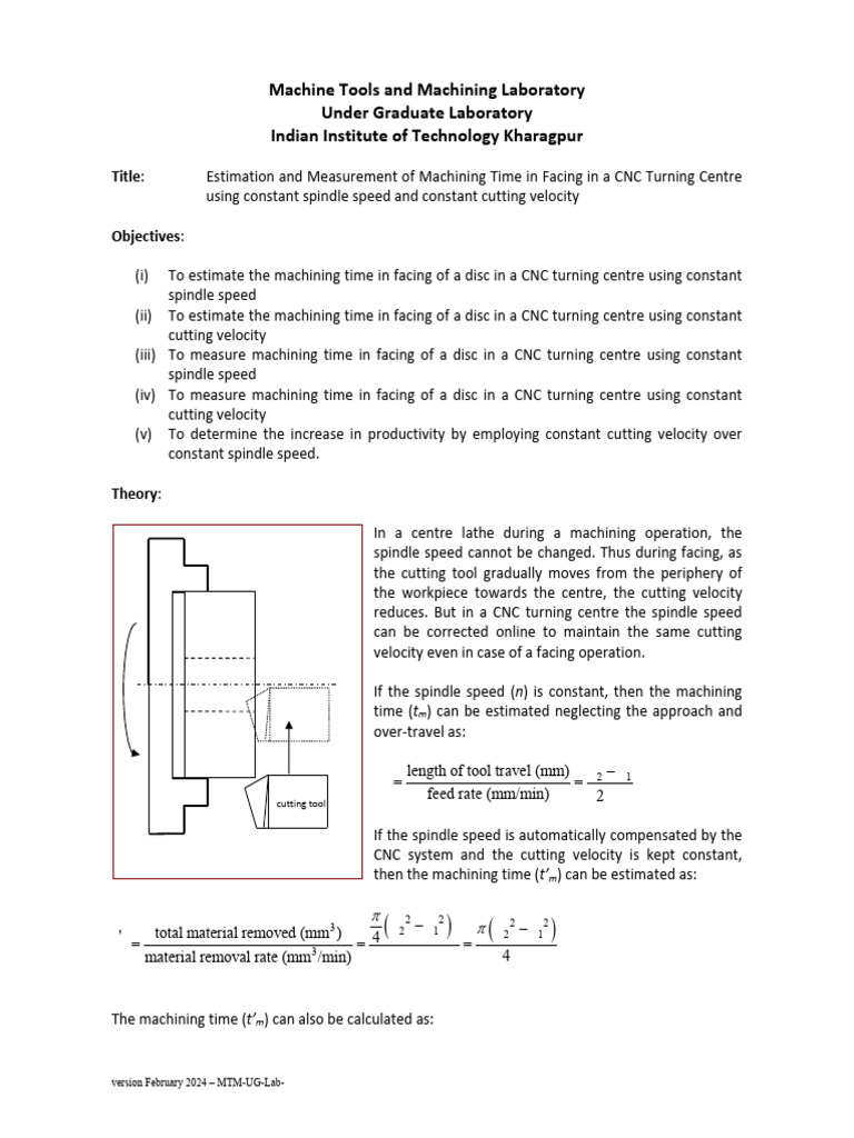 Machining Time - 2024 | PDF | Machining | Metalworking