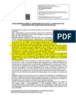 Aeropuerto de Jauja - Junín: Informe de La Coordinación Técnica de Desarrollo Aeroportuario DGAC MTC (Mayo 2012)