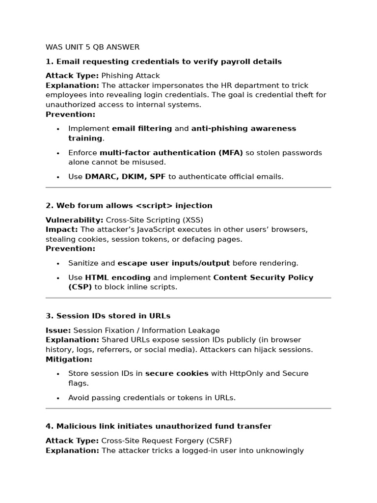 Was Unit 5 QB Answer | PDF | Phishing | Internet