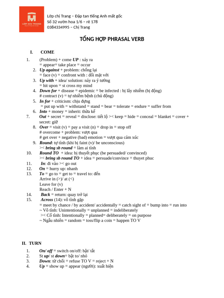 T NG H P Phrasal Verb | PDF