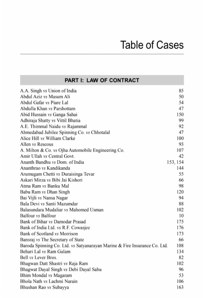 Mercantile Law Table of Cases | PDF
