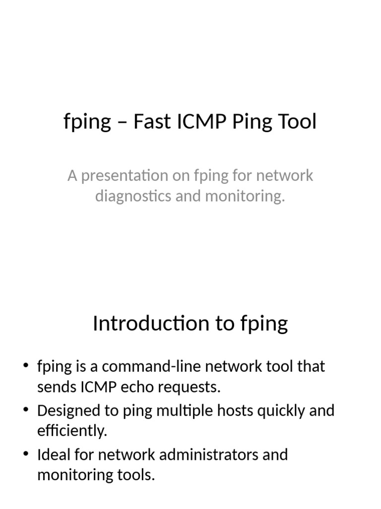 Overview of fping for Network Monitoring | PDF | Computer Engineering ...