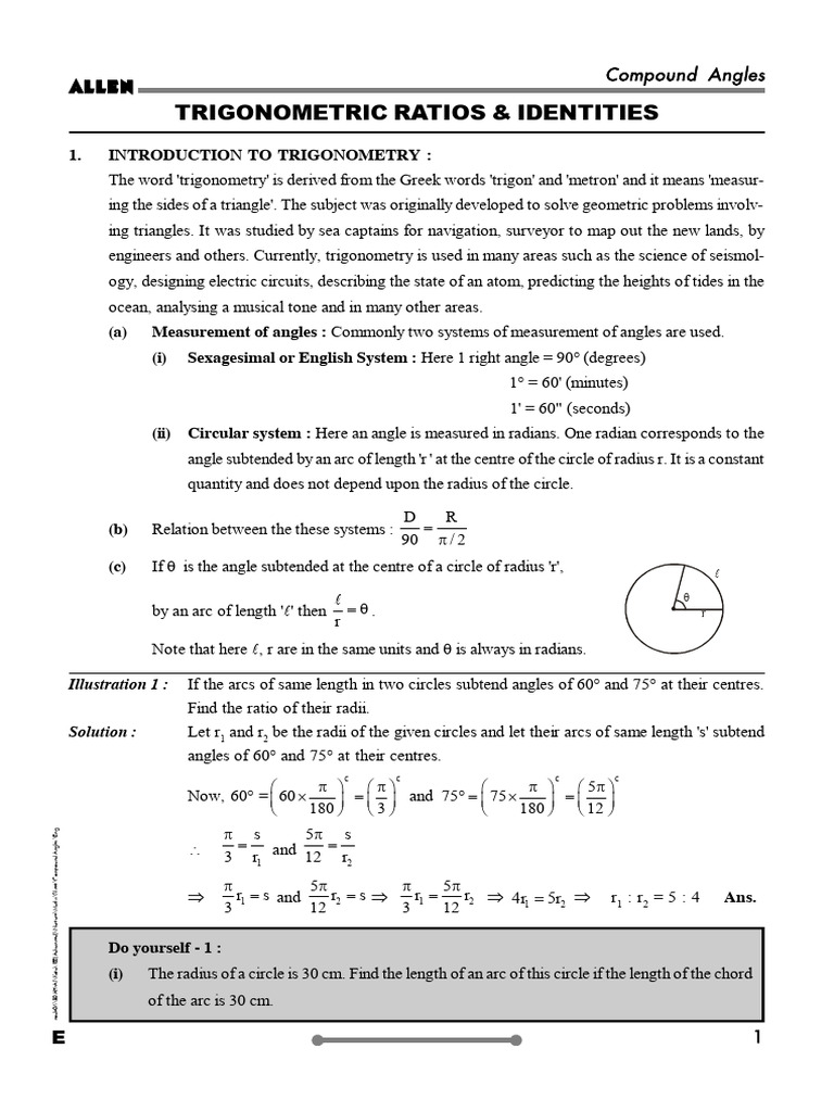 Maths Module | PDF | Trigonometric Functions | Circle