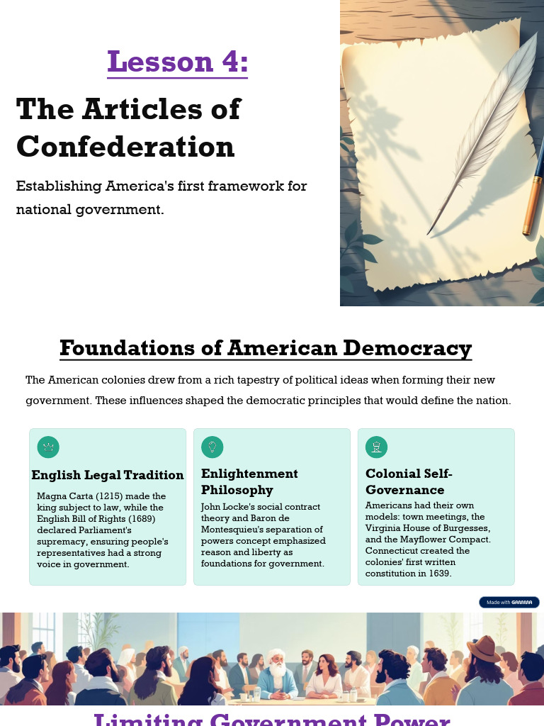 Articles of Confederation Overview | PDF | Ratification | Constitution