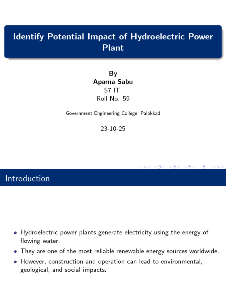 Identify Potential Impact of Hydroelectric Power Plant EIA | PDF ...