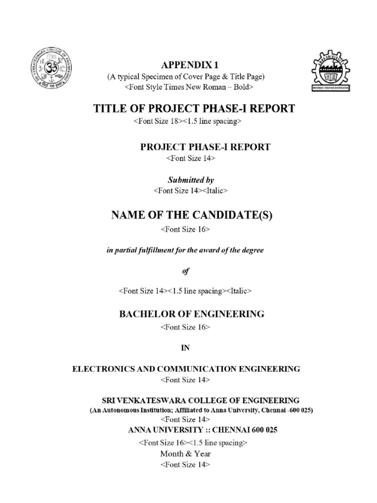 Project Phase-I Report Format | PDF