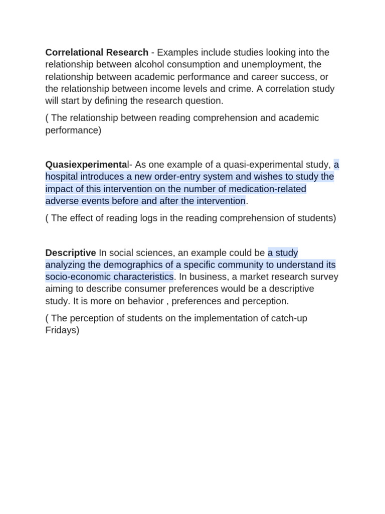Research Methods: Correlational & Descriptive | PDF