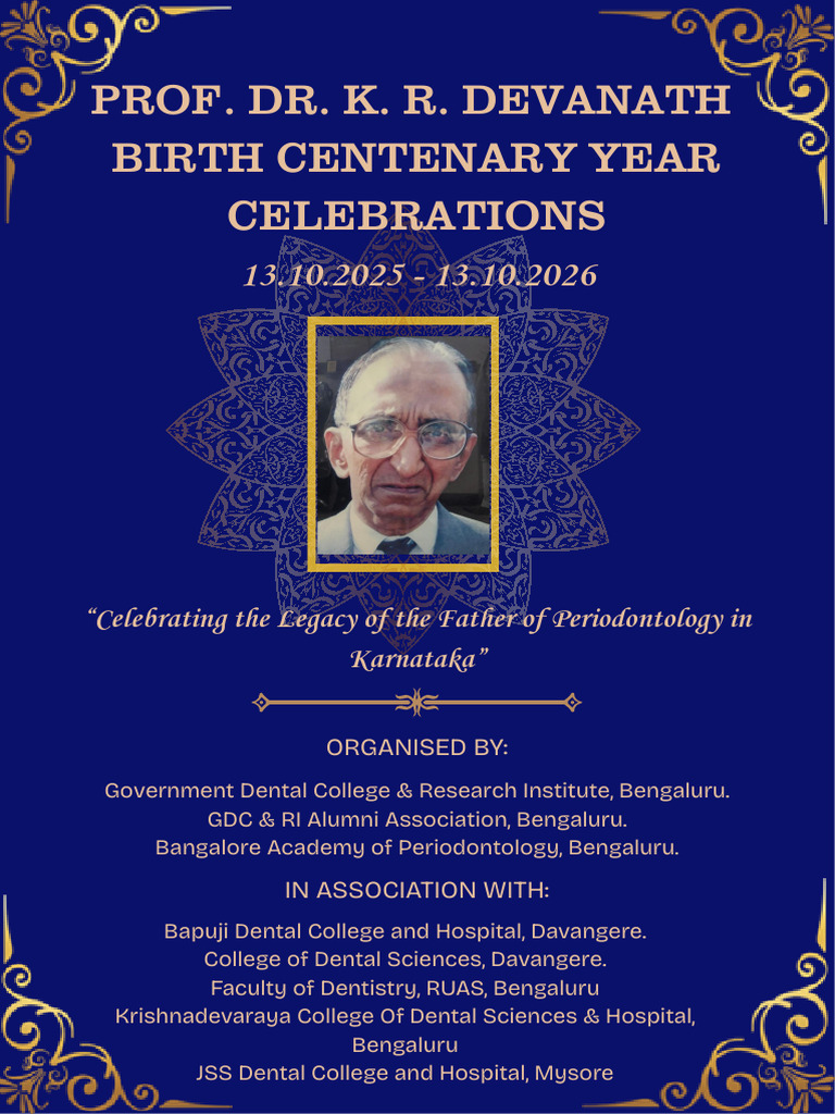 Prof. Dr. K. R. Devanath Centenary Celebrations | PDF