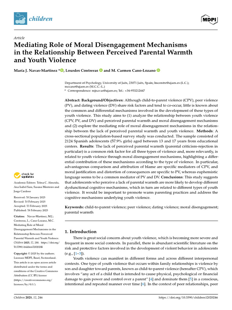 Mediating Role of Moral Disengagement Mechanisms I | PDF | Violence ...