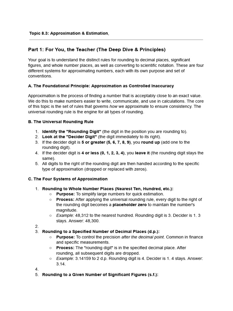 Mastering Number Approximation Techniques | PDF | Rounding ...