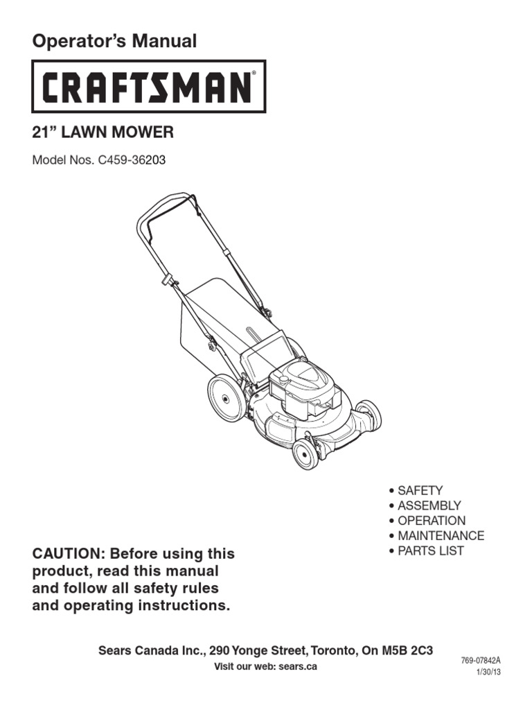 21" Lawn Mower Operator's Manual | PDF | Mower | Gasoline