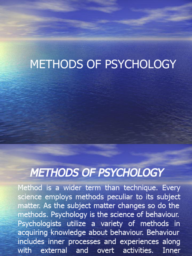Psychology Research Methods Explained | PDF | Experiment | Survey ...
