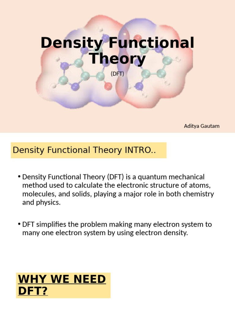 Understanding Density Functional Theory | PDF | Density Functional ...