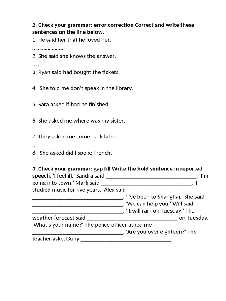 Grammar Error Correction Exercises | PDF