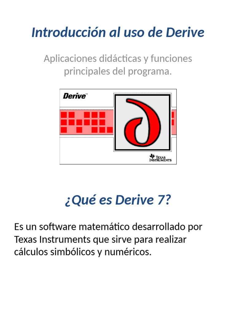 Introducción a Derive 7: Funciones y Usos | PDF | Ventana (informática ...