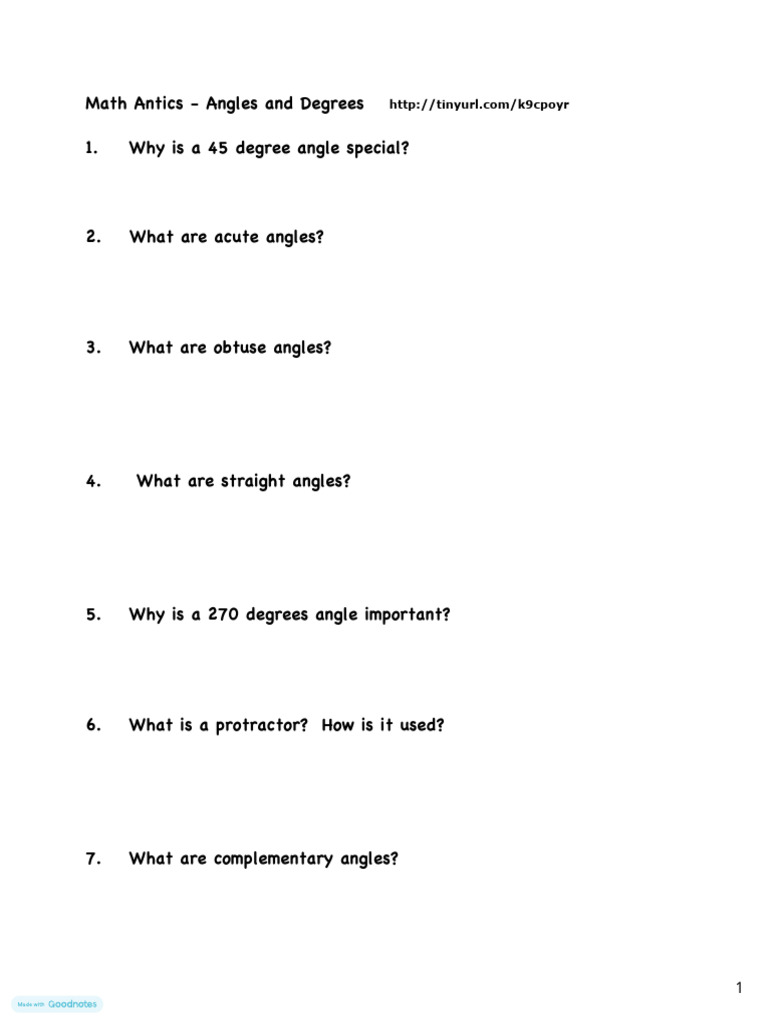 Core+7+Angles+Packet+24 25+ | PDF | Rectangle | Angle