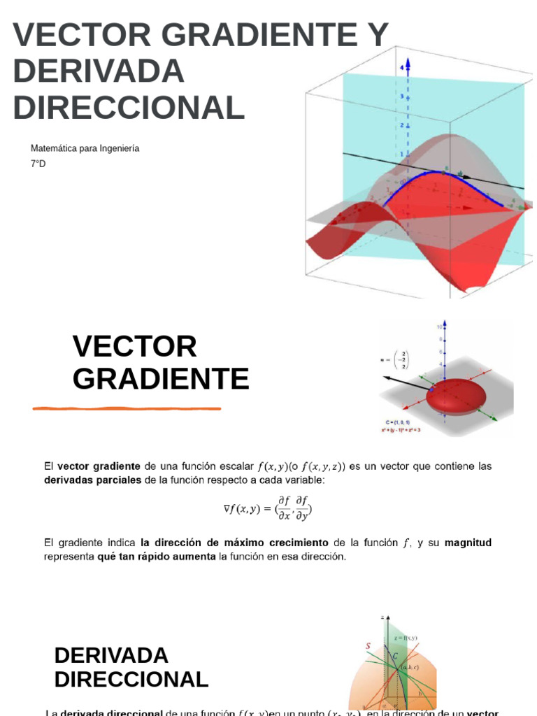 Vector Gradiente y Derivada Direccional | PDF