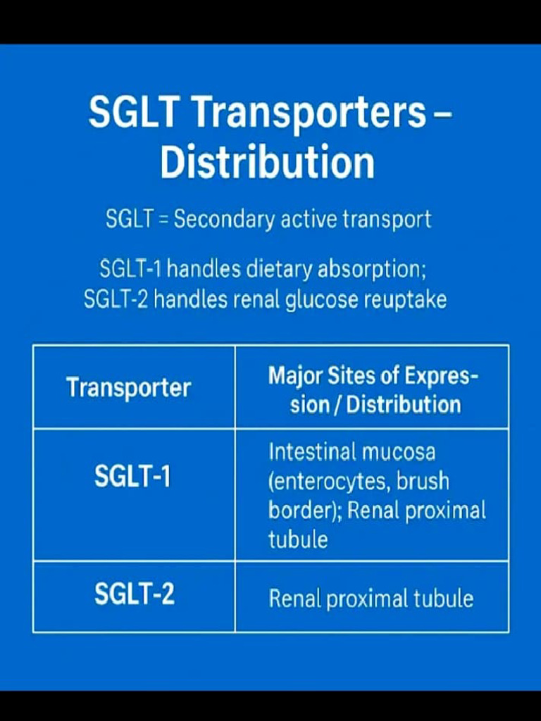 SGLT Transporters: Functions & Locations | PDF